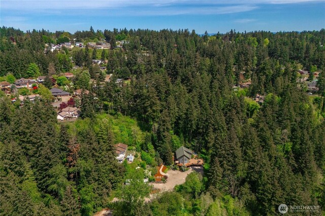 10507 48th St E, Edgewood, WA 98372 - aerial view of property and surrounding area featuring a heavily wooded area