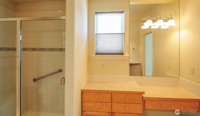 1494 Eastmont Ave Unit 58, East Wenatchee, WA 98802 - bathroom with a stall shower and vanity