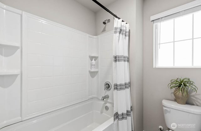 768 SE 11th Pl Lot 05, North Bend, WA 98045 - full bathroom featuring shower / bathtub combination with curtain and toilet