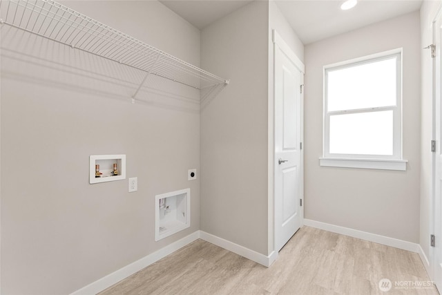 3822 98th Avenue Ct E Unit 9, Edgewood, WA 98371 - laundry area with electric dryer hookup, light wood-style floors, washer hookup, and recessed lighting