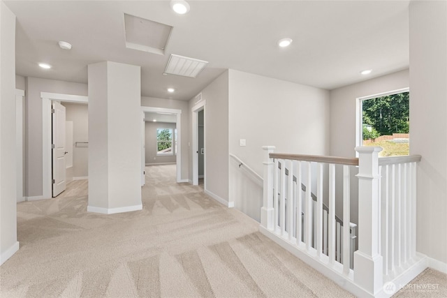 3822 98th Avenue Ct E Unit 9, Edgewood, WA 98371 - corridor with an upstairs landing, carpet floors, and recessed lighting