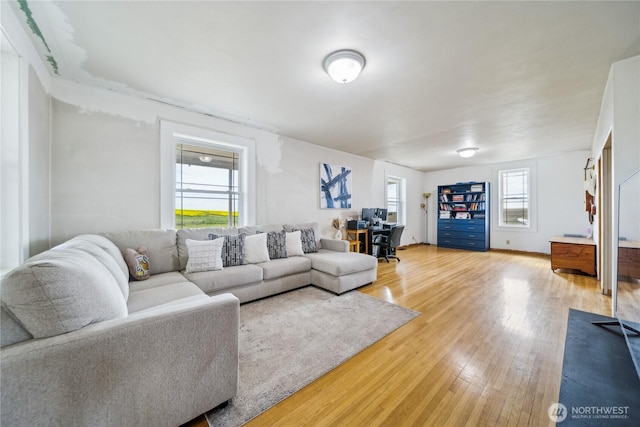 8495 Williams Rd E, Wilbur, WA 99185 - living room featuring light wood finished floors and a desk