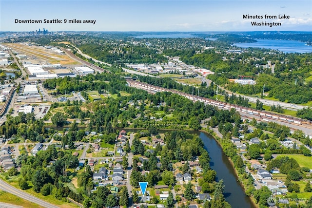 11816 40th Ave S, Tukwila, WA 98168 - bird's eye view of a nearby body of water, a major roadway, and a tree filled landscape