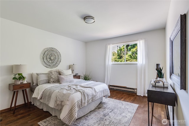 11816 40th Ave S, Tukwila, WA 98168 - bedroom with baseboard heating and dark wood-style floors