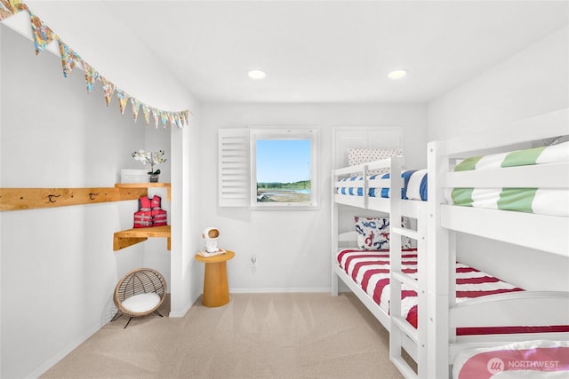 62 E N Bay Rd, Allyn, WA 98524 - carpeted bedroom with baseboards and recessed lighting