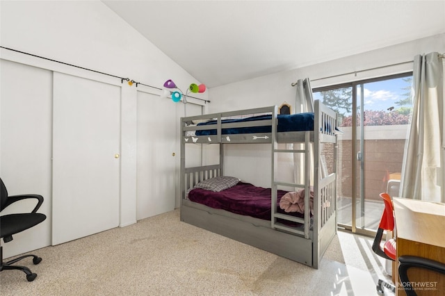8407 18th Ave W Unit 6-104, Everett, WA 98204 - carpeted bedroom featuring access to exterior, lofted ceiling, and an office area