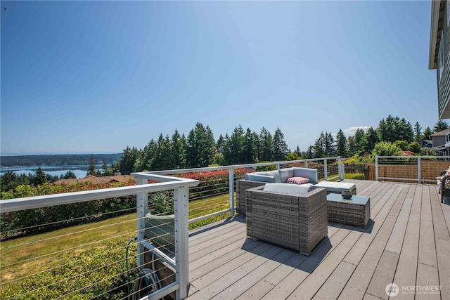 8082 Daniel Pl NW, Silverdale, WA 98383 - deck with a water view and an outdoor living space
