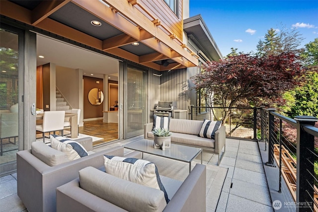 530 Alexander Ave, Kirkland, WA 98033 - view of patio / terrace with an outdoor hangout area, a balcony, and area for grilling