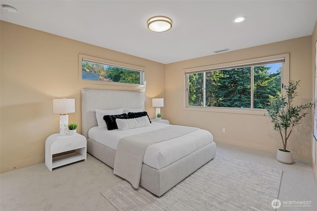 530 Alexander Ave, Kirkland, WA 98033 - bedroom with multiple windows, carpet flooring, baseboards, and recessed lighting