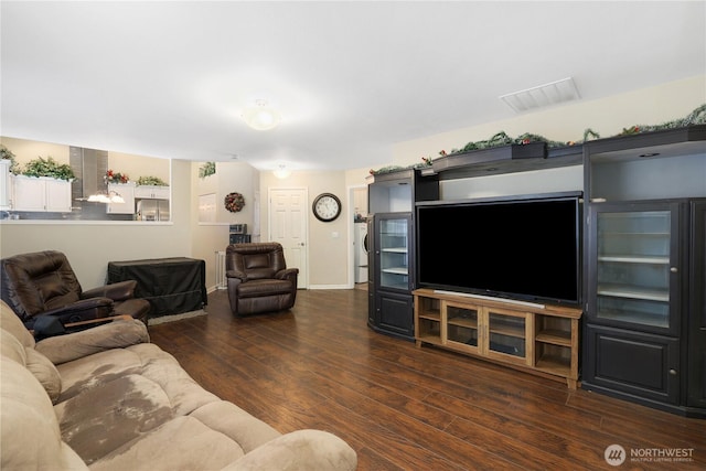 23813 109th Street Ct E, Buckley, WA 98321 - living room with dark wood finished floors and baseboards