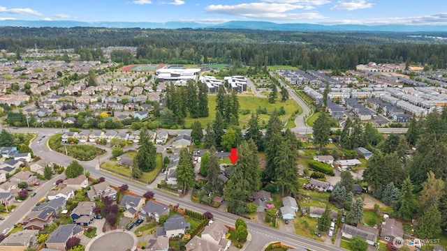 19019 Grannis Rd, Bothell, WA 98012 - aerial overview of property's location with a heavily wooded area and nearby suburban area