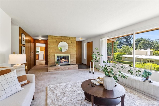 1420 Olympic Ave, Edmonds, WA 98020 - carpeted living area featuring a fireplace