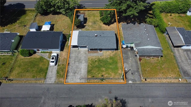 4821 101st St SW, Lakewood, WA 98499 - aerial overview of property's location with property parcel outlined