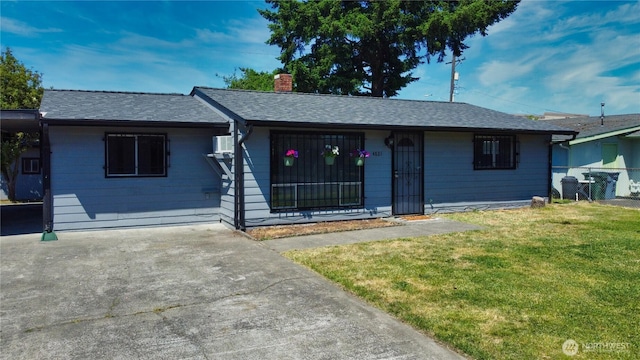 4821 101st St SW, Lakewood, WA 98499 - single story home featuring a front yard, a chimney, and roof with shingles