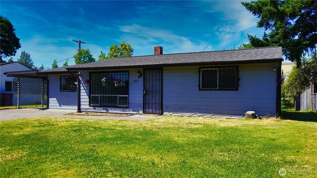 4821 101st St SW, Lakewood, WA 98499 - ranch-style house with a chimney