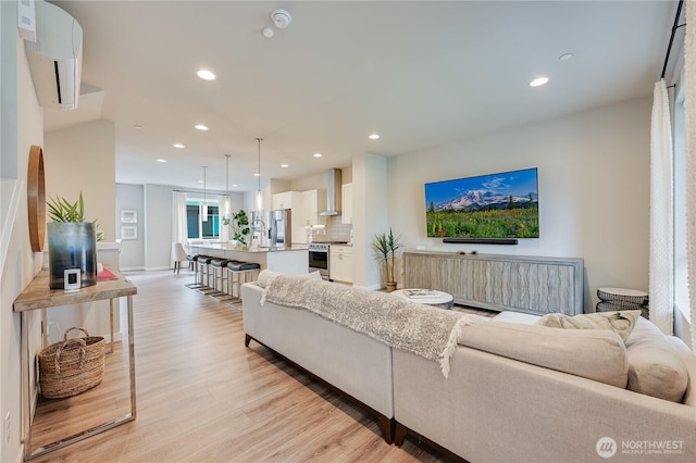 2349 N 147th St Unit B, Shoreline, WA 98133 - living room featuring light wood finished floors and recessed lighting
