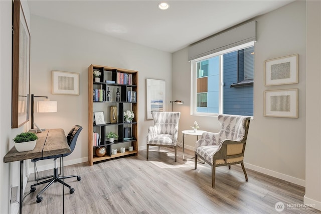 2349 N 147th St Unit B, Shoreline, WA 98133 - home office featuring wood finished floors, baseboards, and recessed lighting