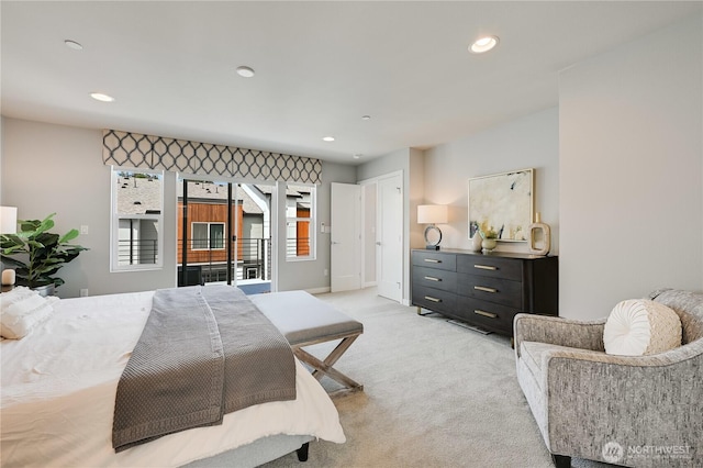 2349 N 147th St Unit B, Shoreline, WA 98133 - bedroom with light colored carpet, recessed lighting, and baseboards