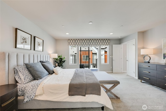 2349 N 147th St Unit B, Shoreline, WA 98133 - bedroom with light carpet, recessed lighting, and baseboards