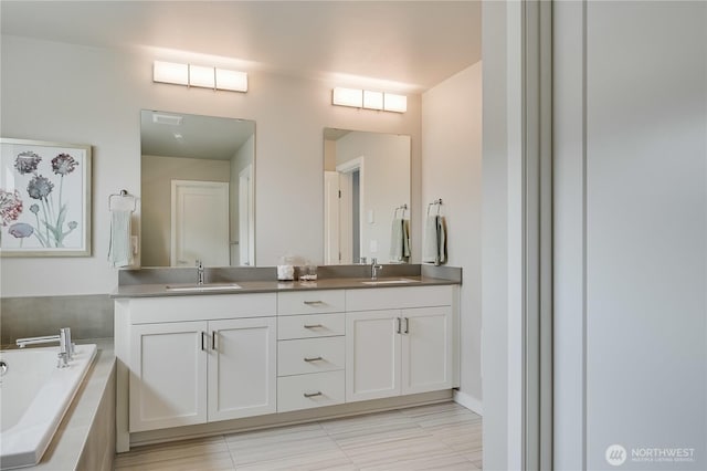 2349 N 147th St Unit B, Shoreline, WA 98133 - full bathroom featuring double vanity and a garden tub