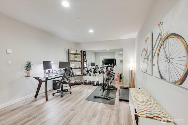 2349 N 147th St Unit B, Shoreline, WA 98133 - office with light wood-style floors, recessed lighting, and baseboards