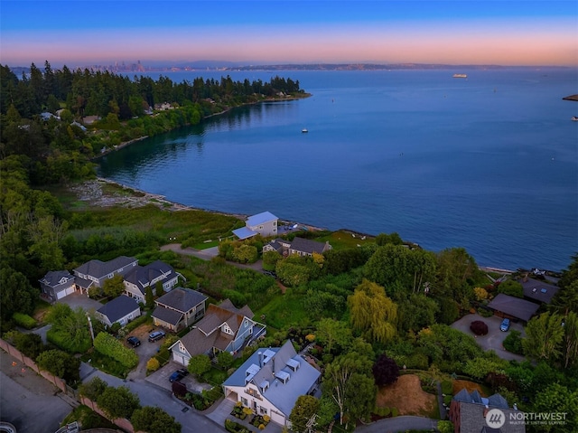 1237 Hawley Way NE, Bainbridge Island, WA 98110 - aerial view at dusk of a water view
