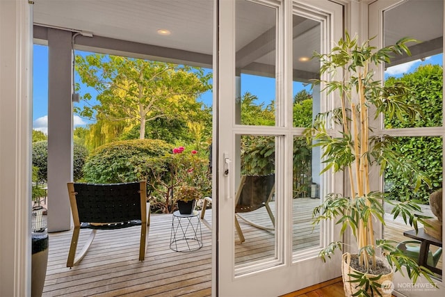 1237 Hawley Way NE, Bainbridge Island, WA 98110 - doorway to outside with wood finished floors