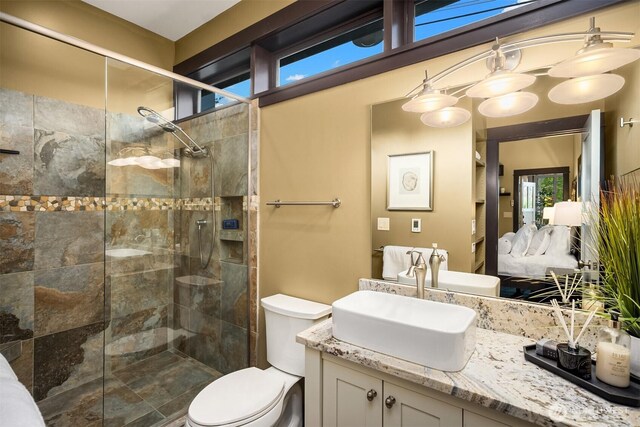 1237 Hawley Way NE, Bainbridge Island, WA 98110 - bathroom featuring connected bathroom, tiled shower, and vanity