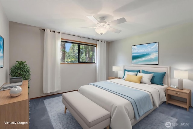 10202 Pipeline Rd E, Puyallup, WA 98373 - bedroom with carpet flooring and ceiling fan