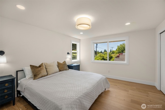 7201 Seward Park Ave S, Seattle, WA 98118 - bedroom with wood finished floors, baseboards, and recessed lighting