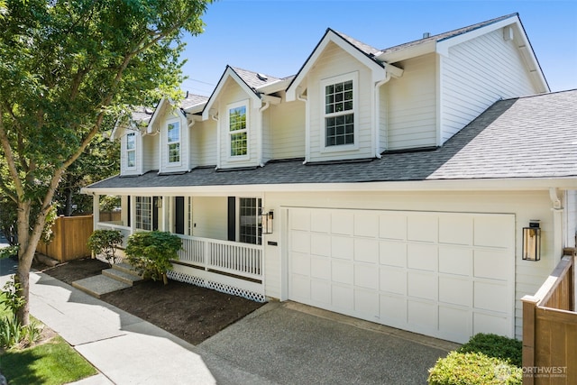 7201 Seward Park Ave S, Seattle, WA 98118 - view of front of home featuring covered porch, a shingled roof, and driveway