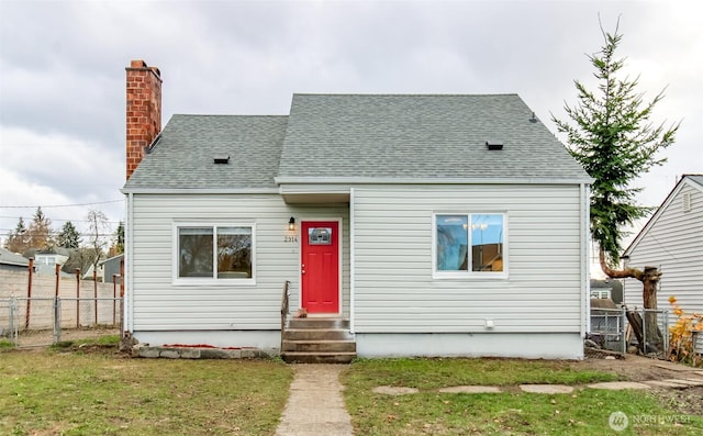 2914 S 17th St, Tacoma, WA 98405 - view of front of property with entry steps, a chimney, and a shingled roof