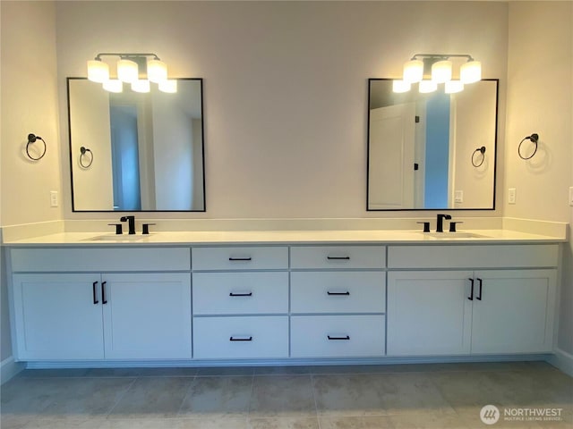 2627 Acer Loop SE, Lacey, WA 98513 - full bath with double vanity and tile patterned floors