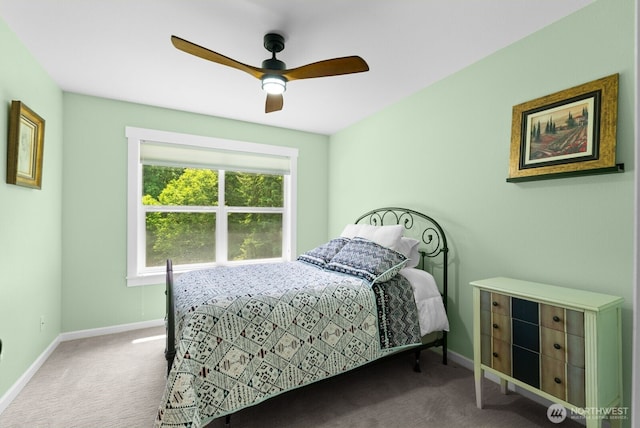 5675 E Hillcrest Dr, Port Orchard, WA 98366 - bedroom with carpet, baseboards, and ceiling fan