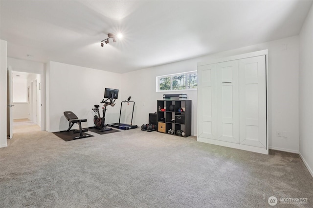 27716 NE 30th St, Redmond, WA 98053 - exercise room featuring carpet and baseboards