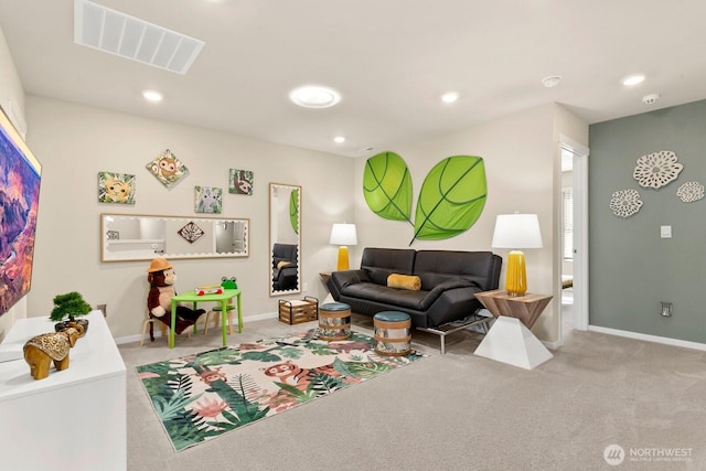 6451 Randolph Dr NE, Bremerton, WA 98311 - living room featuring carpet, baseboards, and recessed lighting