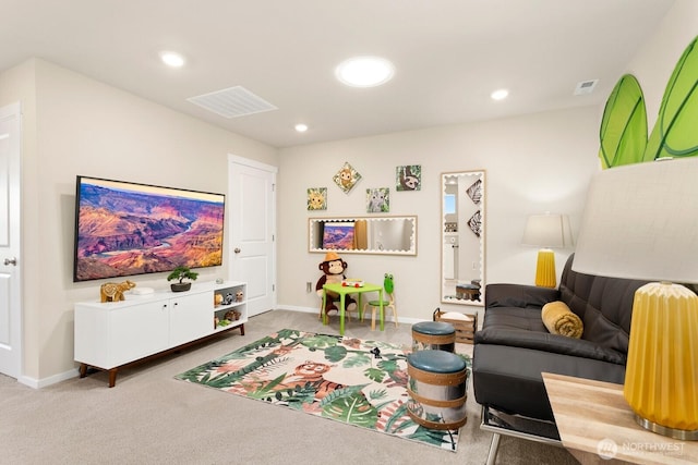 6451 Randolph Dr NE, Bremerton, WA 98311 - living room with carpet flooring, recessed lighting, and baseboards