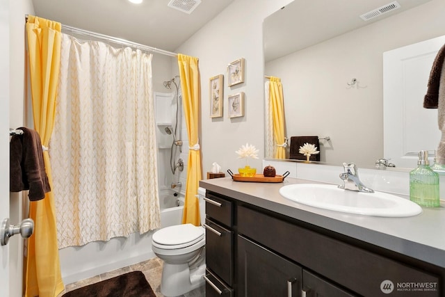 6451 Randolph Dr NE, Bremerton, WA 98311 - full bath featuring vanity, toilet, and shower / bath combo with shower curtain