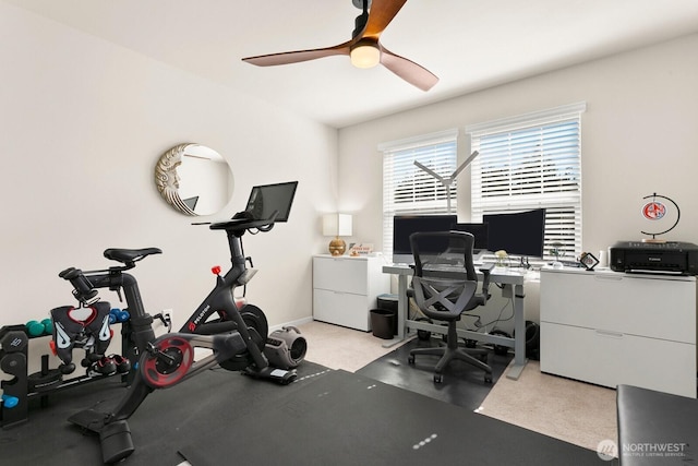 6451 Randolph Dr NE, Bremerton, WA 98311 - carpeted home office featuring a ceiling fan