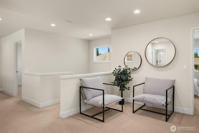 27332 SE 10th Ct, Sammamish, WA 98075 - sitting room featuring carpet flooring, baseboards, and recessed lighting