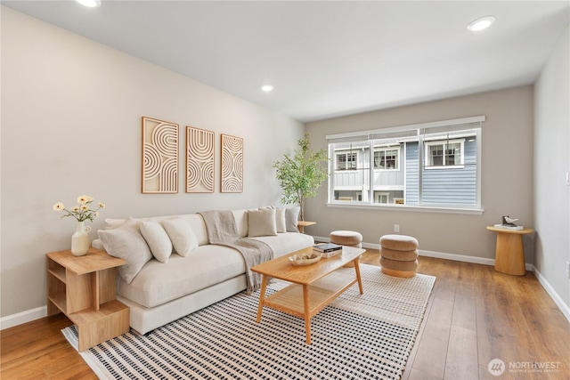 6730 34th Ave SW, Seattle, WA 98126 - living area with light wood finished floors, baseboards, and recessed lighting