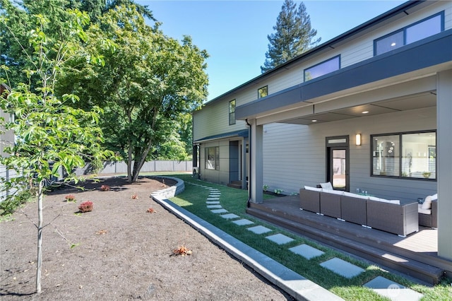 8456 SE 40th St, Mercer Island, WA 98040 - back of property with outdoor lounge area and a deck