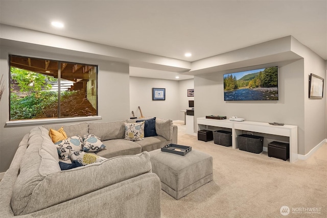 2911 216th Ave NE, Sammamish, WA 98074 - carpeted living area featuring recessed lighting and baseboards