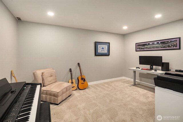 2911 216th Ave NE, Sammamish, WA 98074 - carpeted home office featuring recessed lighting and baseboards