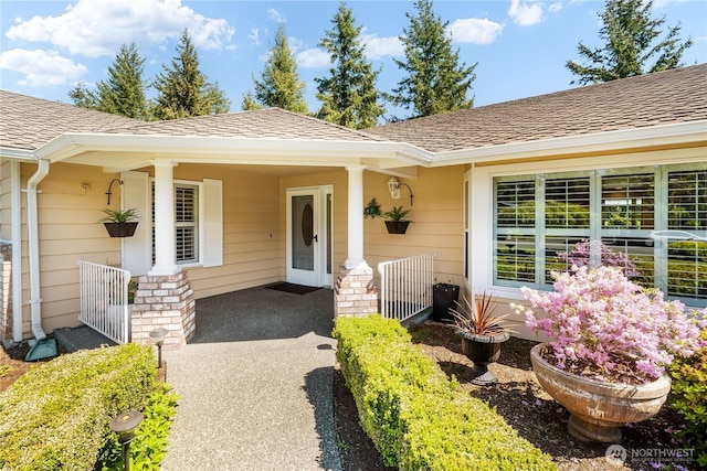 6888 Golf View Dr, Lynden, WA 98264 - property entrance with covered porch and roof with shingles