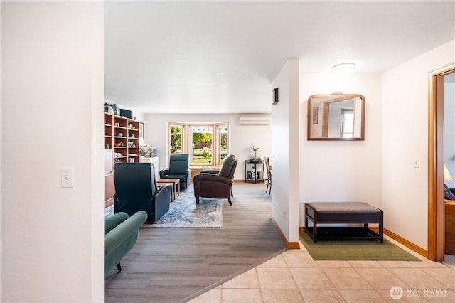 6888 Golf View Dr, Lynden, WA 98264 - hall with a wall unit AC, tile patterned floors, and baseboards