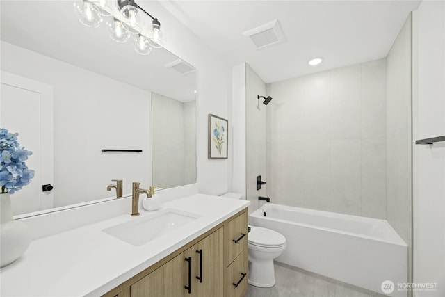 8105B 18th Ave SW, Seattle, WA 98106 - bathroom featuring vanity, toilet, and bathing tub / shower combination