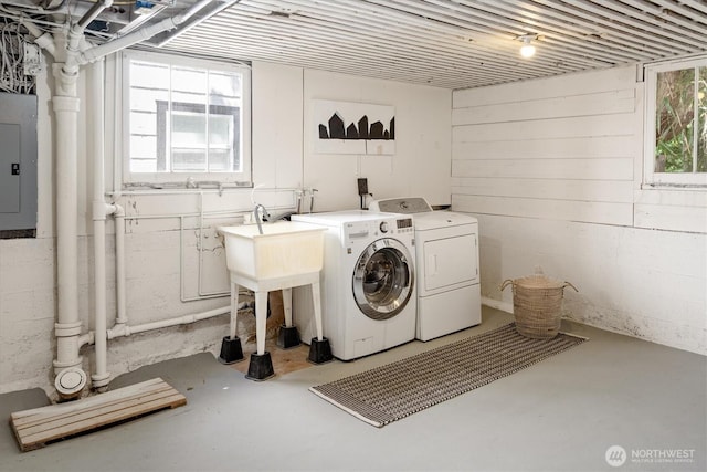 4828 38th Ave NE, Seattle, WA 98105 - laundry room featuring washing machine and dryer and electric panel