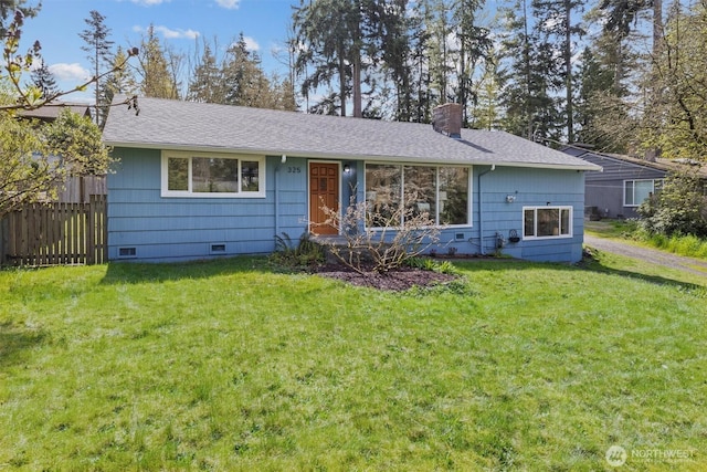 325 NE 178th St, Shoreline, WA 98155 - ranch-style home featuring a chimney, crawl space, and a shingled roof