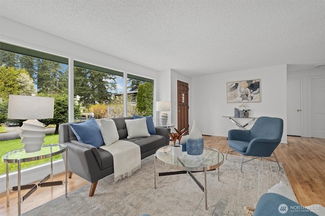 325 NE 178th St, Shoreline, WA 98155 - living room featuring a textured ceiling and wood finished floors